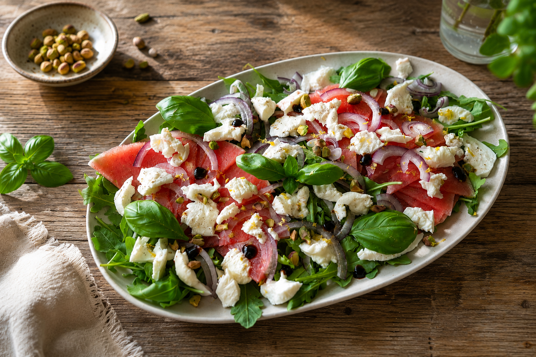 Wassermelonen-Carpaccio mit Büffelmozzarella 🍉